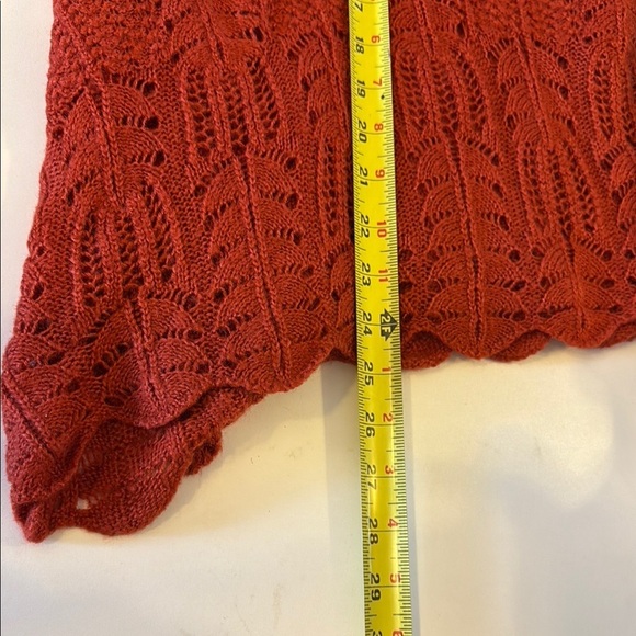 Modcloth Orange Crew Neck Sweater with Lace Detail - Picture 5 of 8